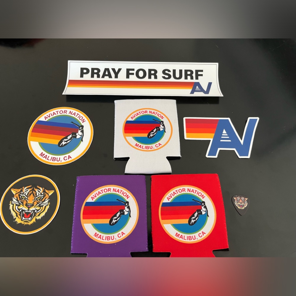 - Aviator Nation Malibu Koozie and Sticker Accessory Set